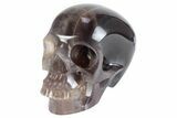 Realistic, Banded Purple Fluorite Skull #382023-1